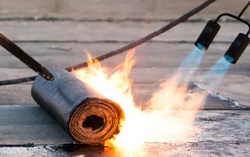 Corner asphalt flat roofing repairs